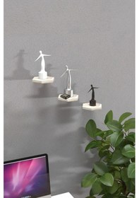 Resim Uslucan Alışveriş Duvar Rafı Dekoratif 3 Adet Çiçeklik Altıgen Efes 