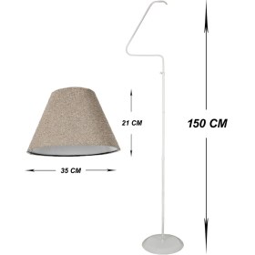 Resim Venon Aydınlatma Venon Lambader Gold Lena Üçgen Beyaz Kahverengi Şapka 