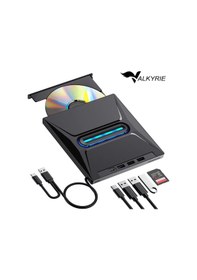 Resim Valkyrie Usb 3.0 Harici External Cd Dvd Okuyucu Yazıcı Led Usb Hub Tf Sd Kart Okuyucu Çoğaltıcı 