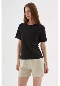 Resim Fashion Friends 25y0026k1 Kadın Kroşe Cepli Bluz Siyah 