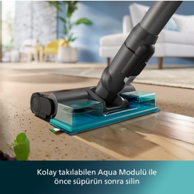 Resim Philips 6000 Serisi Kablosuz Dikey Süpürge,PowerCyclone 11,Aqua, TriActive LED,64 Dakika Kullanım, XC6553/01 