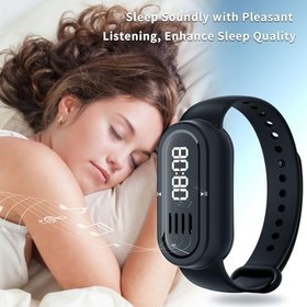 Resim Jectse Hoparlör, MP3 Çalar, LED Ekran, Spor Ve Uyku Saati, 200 MB Bellek Ile Şık Akıllı Bileklik (BLACK) 