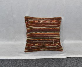 Resim Zehra Abla Halı Yeni El Dokuma Dekoratif Kilim Kırlent Yastık Kılıfı 6517 Çok Renkli 