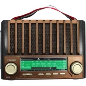 Resim KTF-1428 Güneş Paneli Şarjlı Nostaljik Bluetooth Hoparlör – Fm/am/sw Radyo, Usb/sd Desteği, Taşınabilir Tasarım 