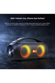 Resim Lecoo DS152 Boombox RGB Siyah Taşınabilir Bluetooth Hoparlör 