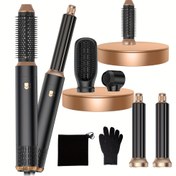 Resim 5 in 1 Saç Şekillendirici Saç Kurutma Makinesi Fırçası 60000RPM Yükseltme Fırçası Üfleme Makinesi Sıcak Hava Fırçası Sol ve Sağ Otomatik Sarma Hava Kıvırıcı Ayrılabilir Saç Şekillendirme Aracı İyonik Düzleştirici, AB Plu 