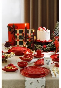 Resim Kütahya Porselen Holyday 4 Parça 2 Kişilik Kahve Takımı Kırmızı 