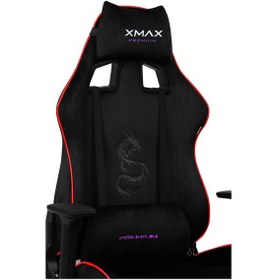 Resim Rio Pus Balerion Terletmez Kadife Kumaş Siyah Gaming Oyuncu Koltuğu -6 Siyah 