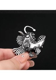 Resim Paslanmaz Çelik Deniz Fener Balık Kolye Gümüş 