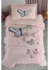 Resim Clasy %100 Pamuk Daisy Love V2 Tek Kişilik Yatak Örtüsü Somon 