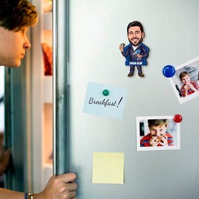Resim Erkek Tamirci Karikatürlü Buzdolabı Magneti 