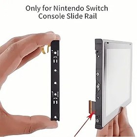 Resim Sağ ve Sol Slayt Ray Braketi Nintendo Anahtarı için Sensör Kablosu Konsolu Slayt Ray Çubuğu Flex Kablo ve Konsol Vidaları ile NS Anahtarı Braketi Parça Aksesuarları Onarım Parçaları 
