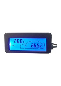 Resim Dofolink 12v Araç İç/dis Sıcaklık Ölçer - Lcd Ekranlı, Mavi Işık, Minyatür Siyah Tasarım, Sigara Çakmaklı Besleme 