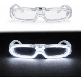 Resim Evimdeyokyok Beyaz LED Işıklı Parti Gözlüğü 3 Modlu – Glow & Gece Eğlence Gözlüğü 