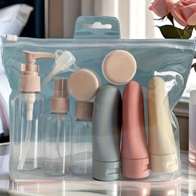 Resim 11 adet Taşınabilir Kozmetik Dağıtıcı Seti - Şampuan, Kondisyoner, Vücut Yıkama ve Nemlendiriciler için İdeal Seyahat Kiti - Plastik, Doldurulabilir ve Hafif - Hareket Ederken Rahatlığı İçin 