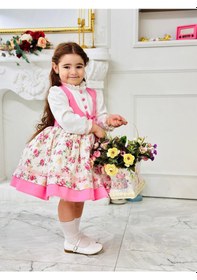 Resim H L Y Karol Tasarım Pembe Düğmeli Vintage Kız Bebek Elbisesi,doğum Günü,fotoğraf Çekim Elbise,0-12 Yaş Uygun Pembe 