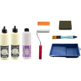 Resim Cadence 1 Litre Taffy Boya 500Ml Parlak Vernik Set 