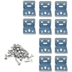 Resim Kaliteli L Tipi Metal Köşebent, 30x25x25mm, Gümüş Renk, 10 Adet Vida İle 
