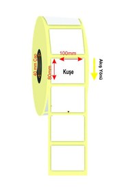 Resim 80x100 Kuşe Barkod Etiket 500 Sarım 