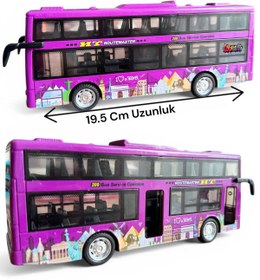 Resim tmtoysandmore Otobüs Oyuncak Turist Otobüsü Işıklı Sesli 19.5 Cm Kapıları Açılır 