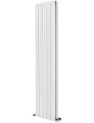 Resim 1800 x 395mm Yüksek Isı Kapasiteli Dekoratif Amber Dikey Aluminyum Beyaz Radyatör 