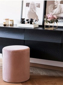 Resim Most Ekol Puf 11 Pembe Kadife Kumaş Evinize Teslim 