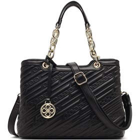 Resim Women's Black Long Strap Printed Sleeve Bag 