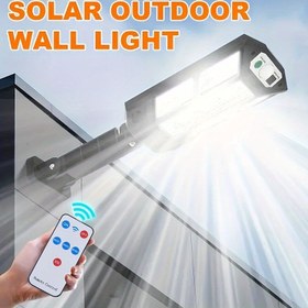 Resim 1PC/2PC Güneş Enerjili Dış Duvar Işığı, 6500K Ultra Parlak LED Hareket Sensörü ile, 3 Işık Modu, Uzaktan Kumanda, Plastik Malzeme, Yarı Gömme Montaj, Bitmemiş, 800mAh Lityum Bataryalı Güneş Enerjili, Kızılötesi Fonksiyon, Duvara Monte Edilebilen Lamba, Sökülebilir Klemli, Çatal Ampul Tabanı 