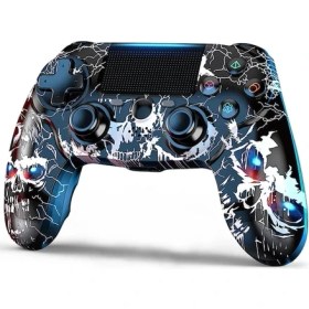 Resim Vigortrading Ps4 Kablosuz Uzaktan Kumanda Için Siyah-Kablosuz Kumanda Çift Titreşimli/sesli/altı Eksenli Gyro'lu Ps 4/slim/pro Ile Uyumlu (Yurt Dışından) 