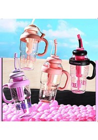 Resim Bıgmug Ice Cream Tritan Pipetli Suluk Detoks Matara 1300 Ml Mor 
