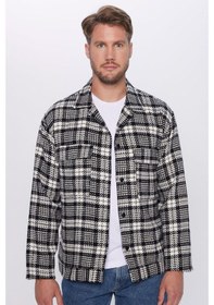 Resim Tudors Erkek Relax Fit Rahat Kesim Çıtçıtlı Çift Cepli Kareli Kışlık Apaş Yaka Mont Gömlek-32162 Çok Renkli 