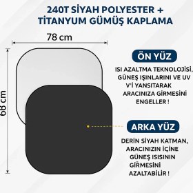 Resim Araba Ön Cam Güneşlik Otomobil Güneşlikleri Araç Gölgelik Oto Içi Katlanır Perdesi Oto Ön Cam Güneşliği 78-68 cm 2 Parça 