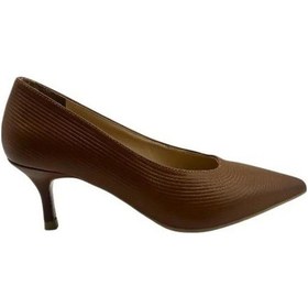 Resim Kemal Tanca 175 9841 152 Kadın Hakiki Deri Topuklu Ayakkabı Stiletto Taba 
