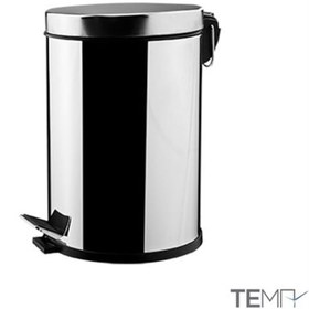Resim Tema 81119 Pedallı 12 Lt Kapaklı Çöp Kovası 304 Kalite Krom 