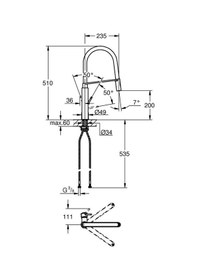 Resim Grohe Concetto Professional Tek Kumandalı Eviye Bataryası Siyah - 
