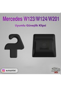 Resim Autopit 3d Mercedes W123/w124/w201 Uyumlu Güneşlik Klipsi Mercedes W123 