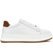 Resim Derimod Erkek Beyaz Bağcıklı Kalın Tabanlı Deri Sneaker 25SFD675118 
