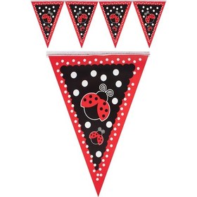 Resim Kına Atölyesi Uğur Böcekli Kırmızı Flaması 180X22 