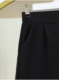 Resim Soonaksesuar Cırtlı Fermuarlı Palazzo Pantolon -siyah Siyah 