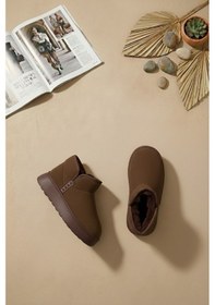 Resim Elit Ozrpt501 Kadın Süet Düz Bot Kahverengi Kahverengi 