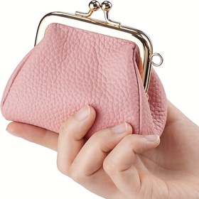 Resim Kadınlar için Gerçek Deri Kusma Kilidi Para Çantası, Büyük Kapasiteli Para Torbası, Vintage Para Çantası Sevimli Araba Para Tutucu Cüzdan 