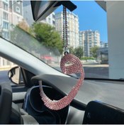 Resim Blingston Kristal Taşlı Vav Lafzı Dikiz Ayna Süsü Pembe 