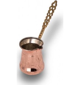 Resim Turna Bakır Sultan Cezve 5 No İnce Pirinç Kulp 6 Fincan Makine D 