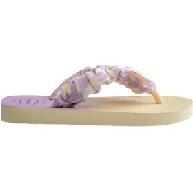 Resim Havaianas Sarı - Lila Kız Çocuk Plaj Terliği Kıds Fluffy-14299 