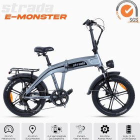 Resim Stradacycles E-Monster 20 Jant Katlanabilir Yüksek Torklu Elektrikli Bisiklet 