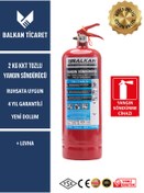 Resim Balkan Ticaret 2 Kg Tozlu Yangın Tüpü + uyarı levhası hediyeli - hemen müdahale için özel tasarım 
