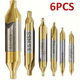 Resim DDUF 6 adet Center Screw Bit Seti, 1.0-5.0mm - Hassas Metal İşleme ve Delme Aracı 