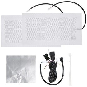 Resim 12v Karbon Fiber Isıtıcı Koltuk Padı - 2 Modlu Yüksek/düşük Tek Anahtar Kontrol - Atv, Utv, Motosiklet İçin 2 Adet Pad Ve Kablolu Switch Seti 