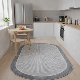 Resim Brilliant Brillant Kaydırmaz Latex Taban Gri Oval 100 150 Halı Açık Gri 