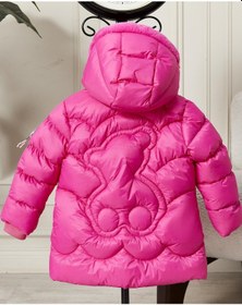 Resim Kız Bebek Kapüşonlu Fermuarlı Şişme Mont 51351 Pembe 